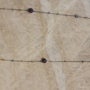 Amethyst And Citrine Station Necklace